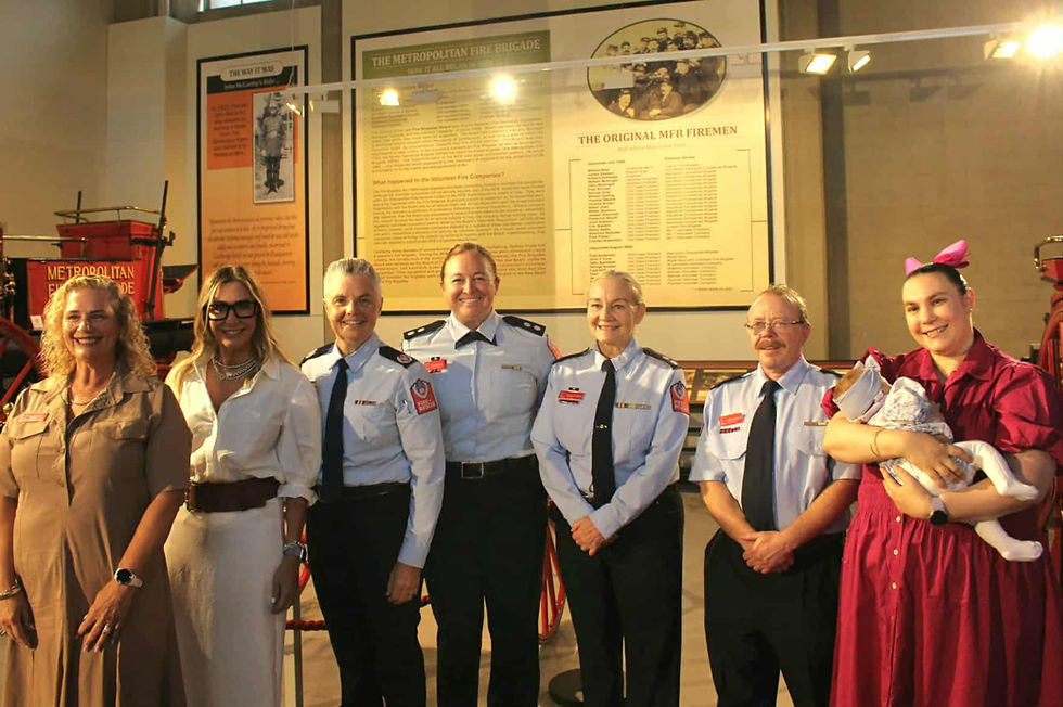The authors of 'Trailblazing: The History of Female Firefighters in Fire and Rescue NSW' at the Museum of Fire 
