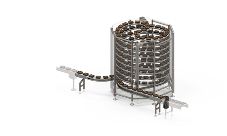 houdijk vertical spiral tray buffer