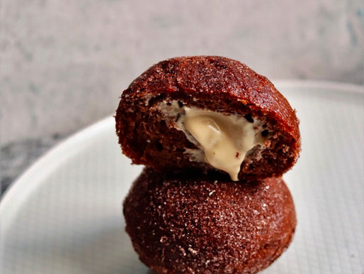 סופגניות קקאו במילוי נ׳וצלה שוקולד לבן