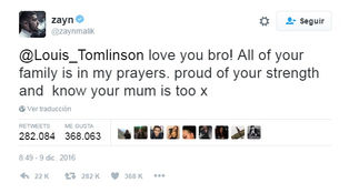 ARTISTAS LE MANDAN SUS CONDOLENCIAS A LOUIS TOMLINSON
