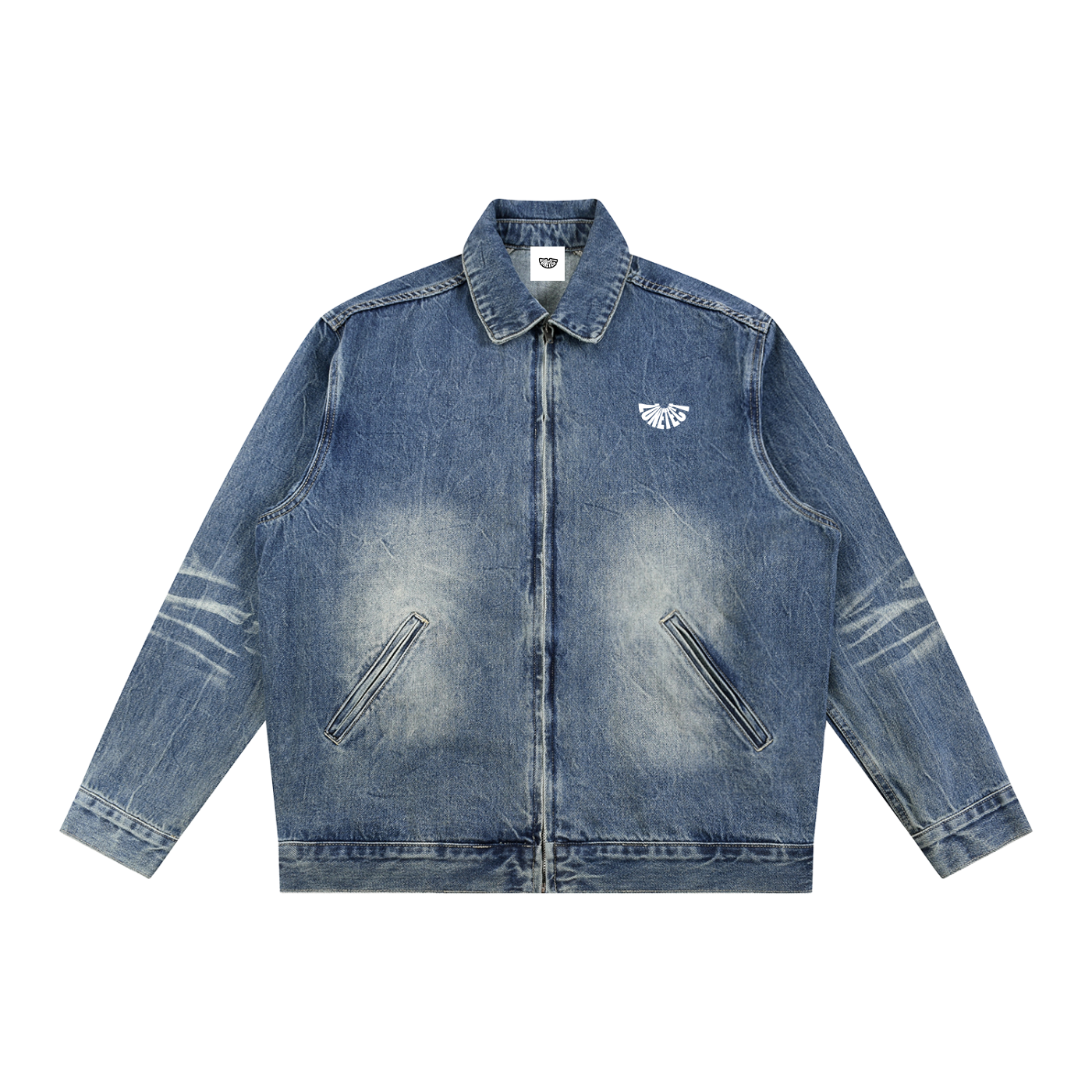 Zonetect NYC Vintage Wash Zip Up Denim Jacket