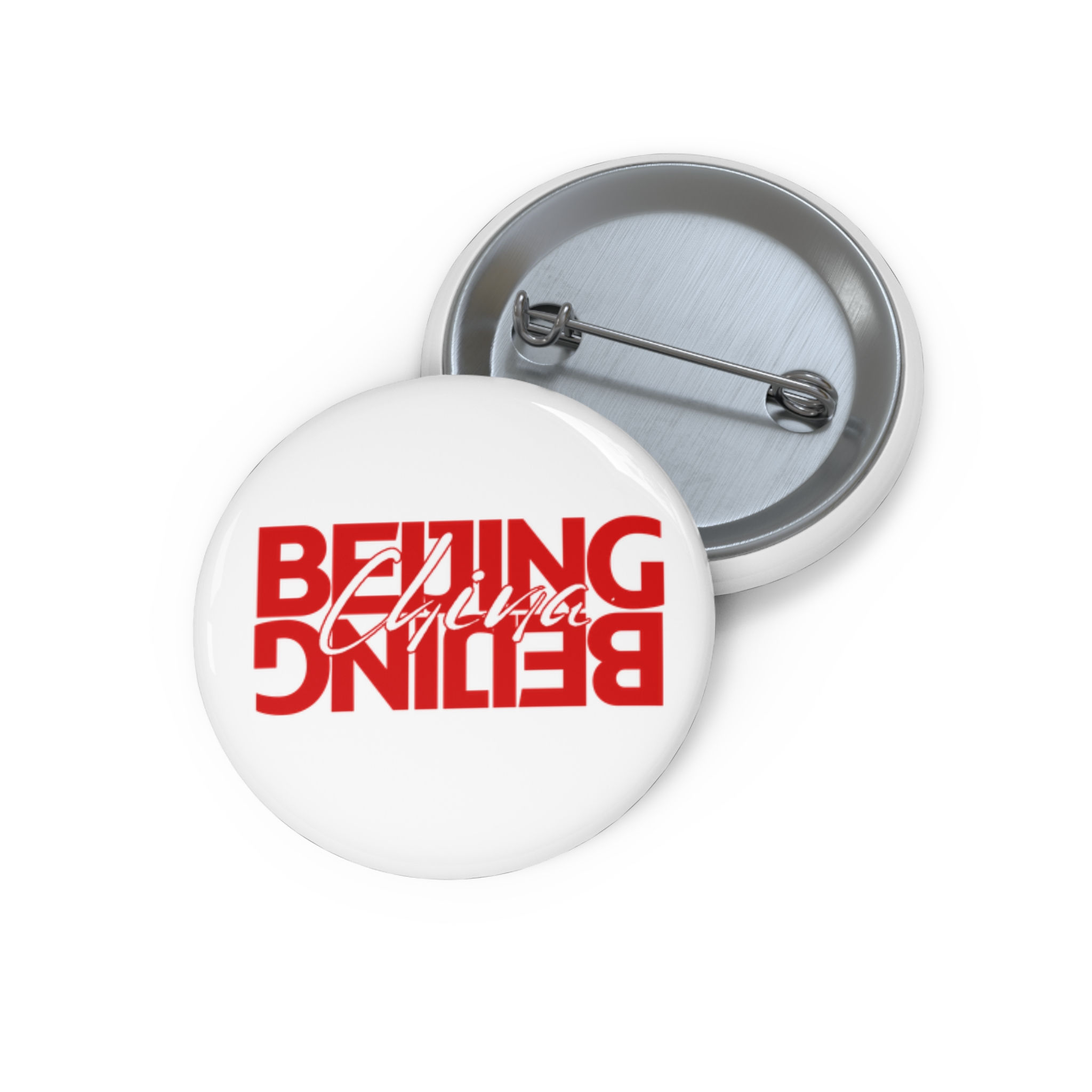 Red 'Beijing' Mirrored Pin
