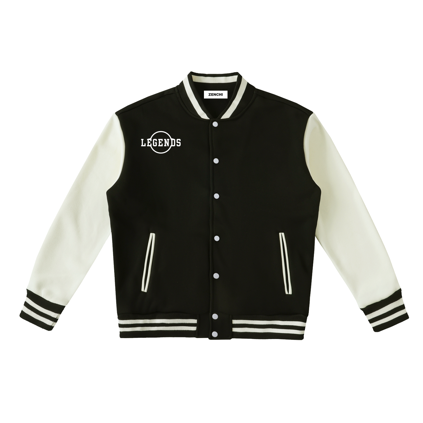 Zenchi Two-Tone Fleeced Varsity Jacket