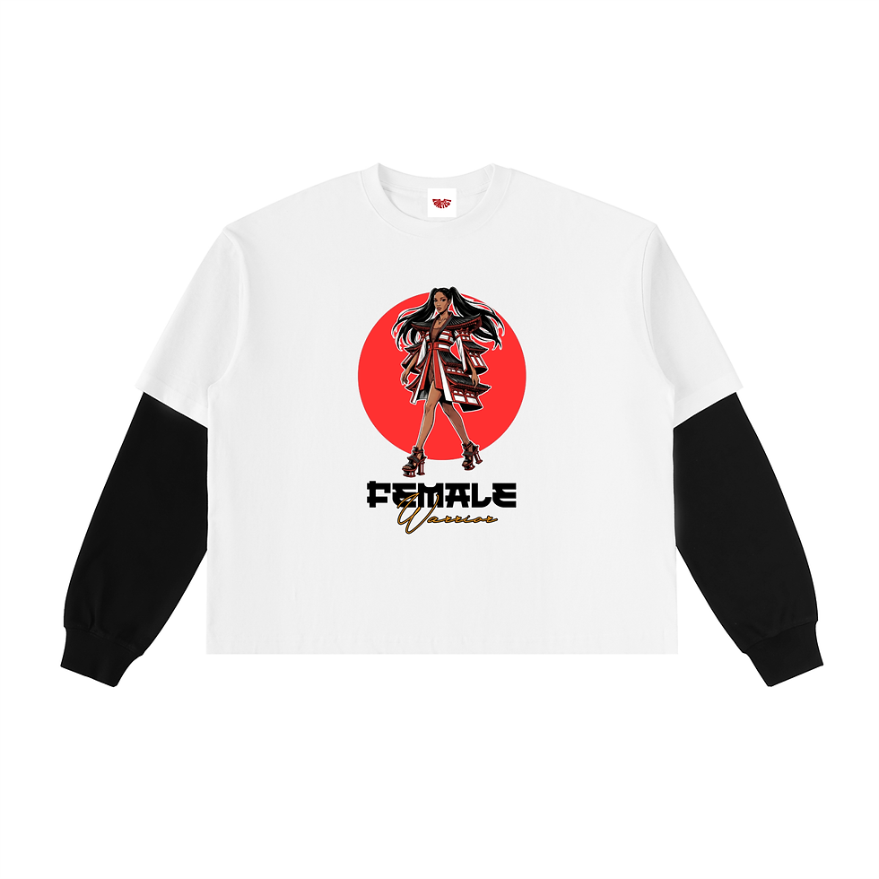 Zenchi Fem War Layered Contrast Sleeve T-Shirt
