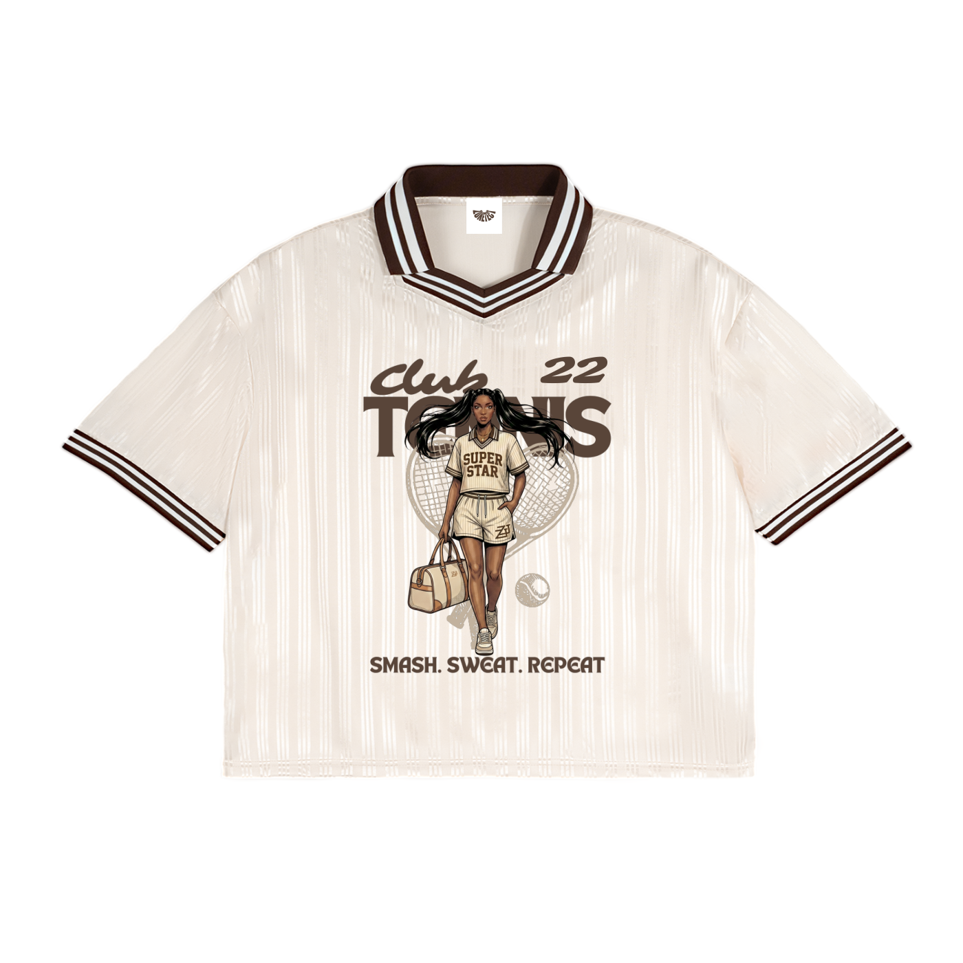 Zenchi TC Contrast Stripes Polo Collar T-Shirt