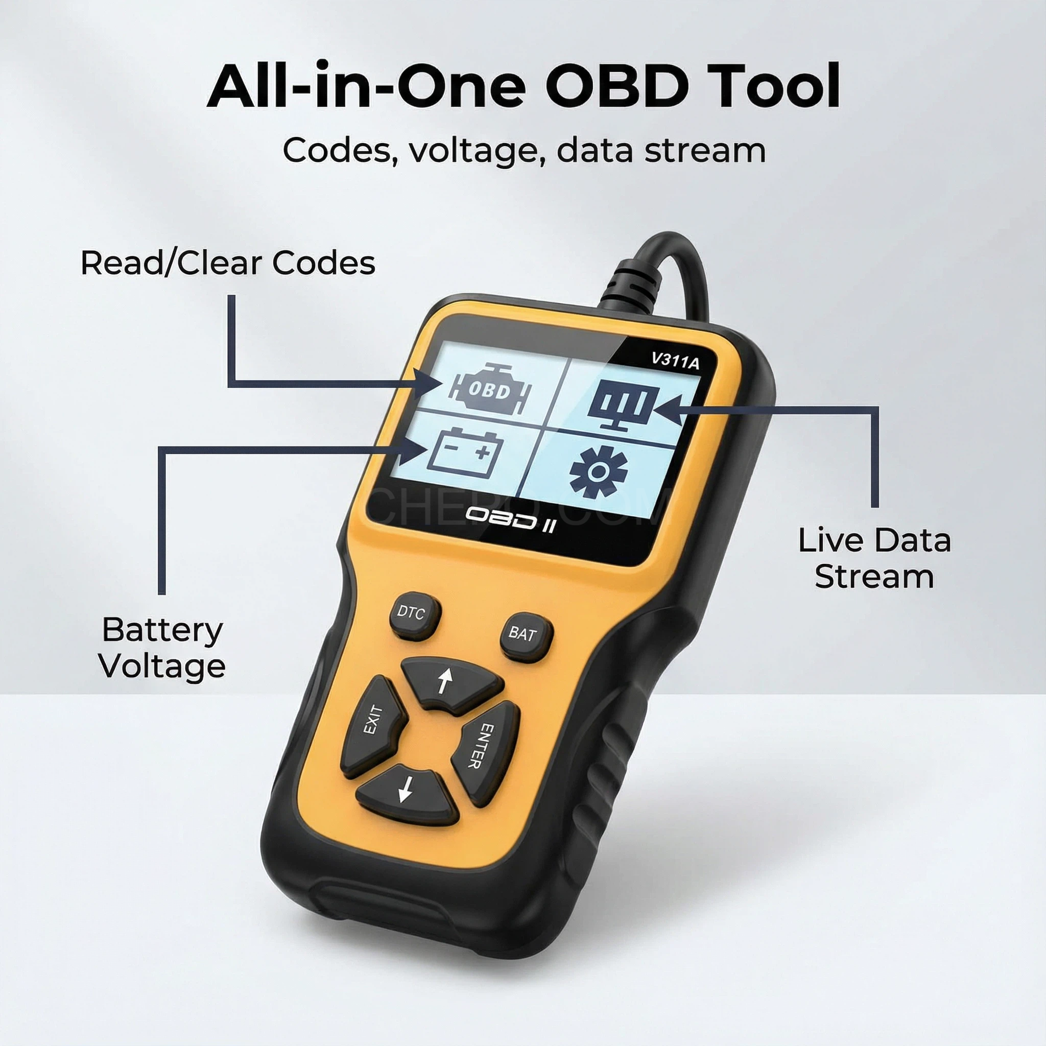 V311A Handheld OBD2 Code Reader | Compact Engine Fault Scanner