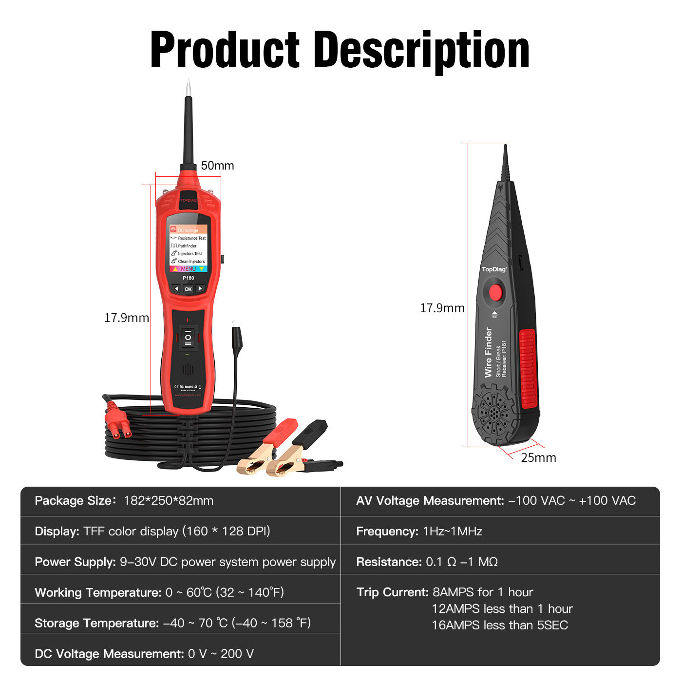 P180 P130 Automotive Circuit Tester & Electrical Analyzer