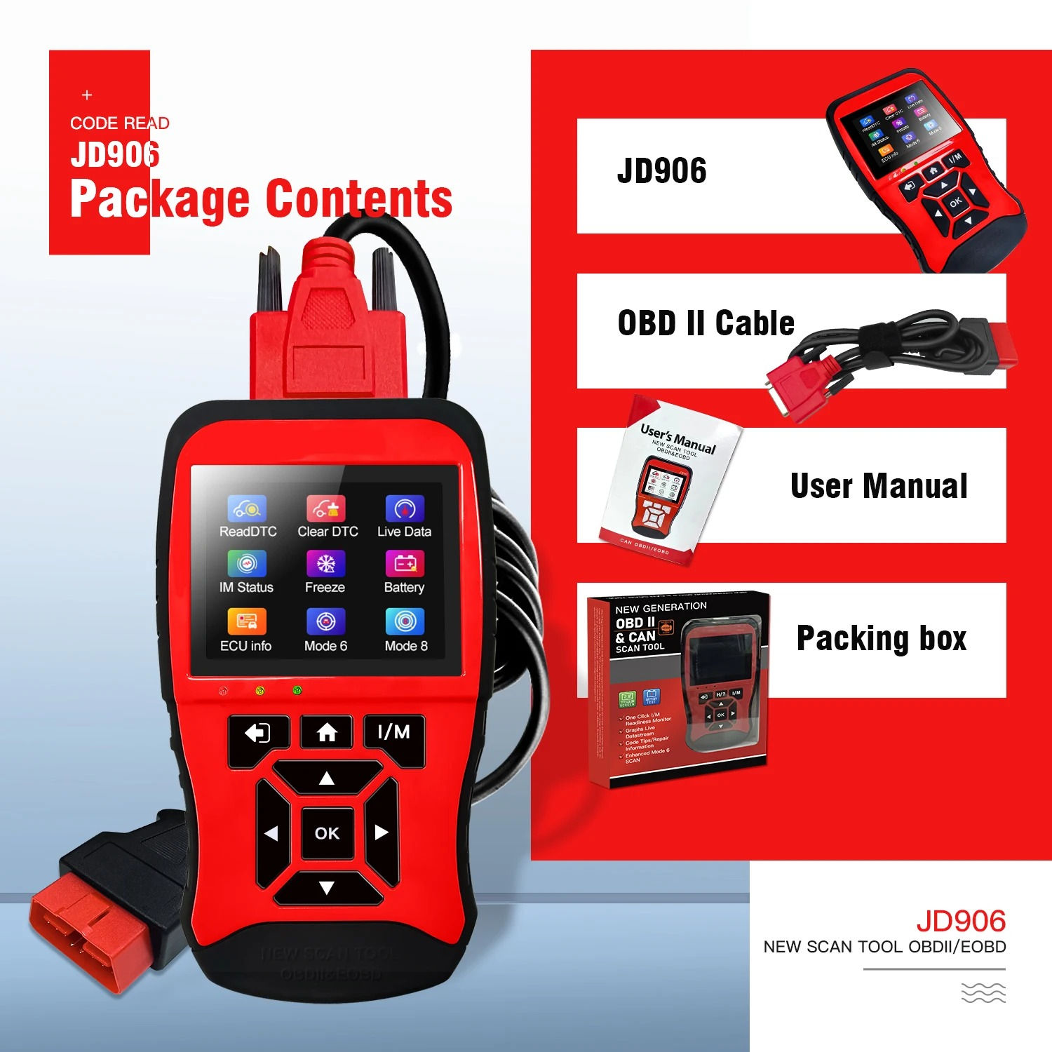 JD906 High-Definition Handheld | Professional OBD2 Diagnostic Tool