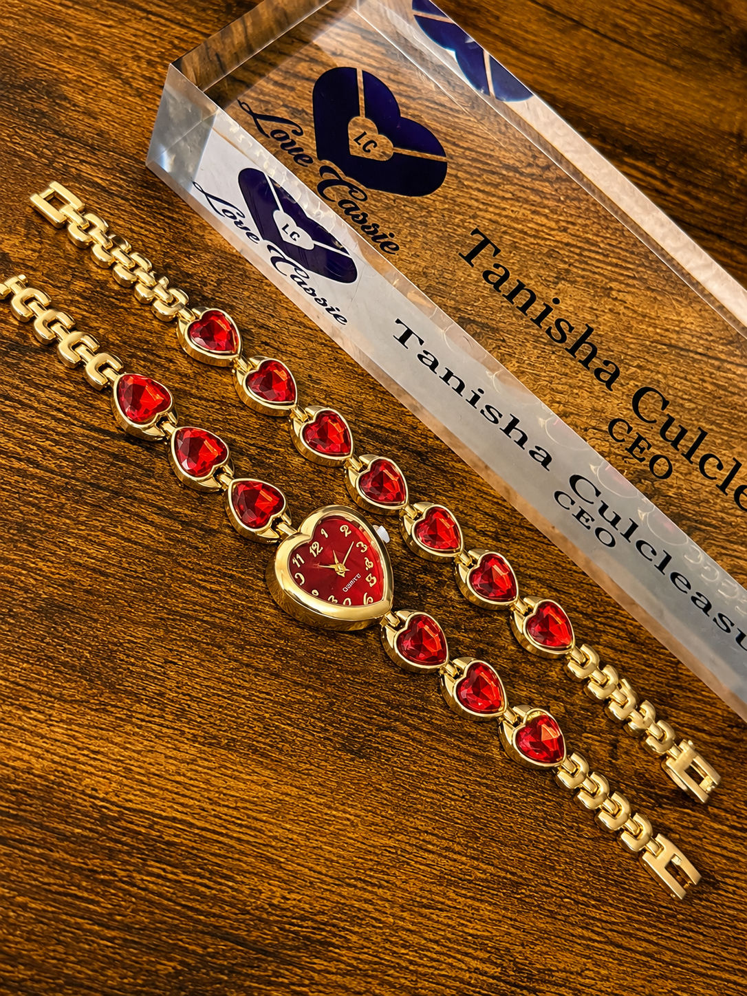 Ruby Red Heart Watch 