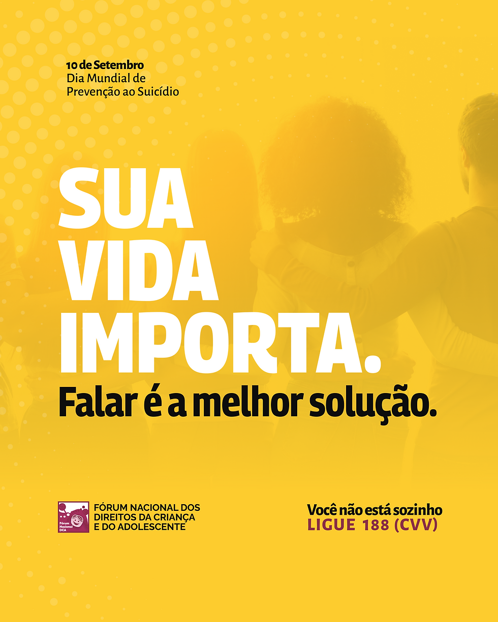 Dia Mundial de Prevenção ao Suicídio.