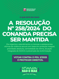 A RESOLUÇÃO Nº 258/2024 DO CONANDA PRECISA SER MANTIDA