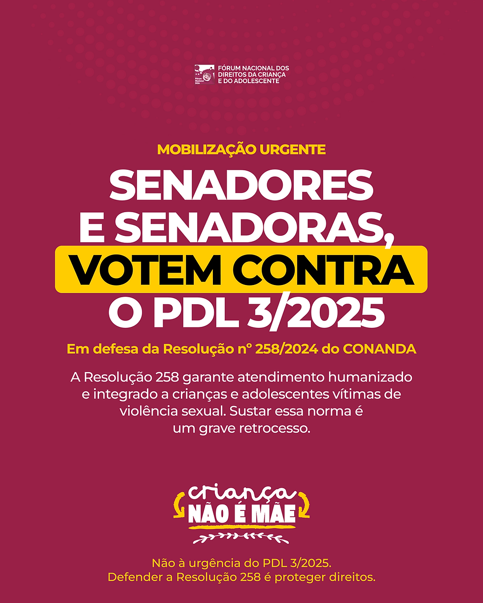 SENADORES E SENADORAS, VOTEM CONTRA O PDL 3/2025