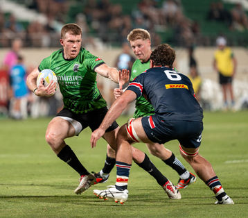 UAE Rugby Team battles Hong Kong in the Asia Rugby Championship match at The Sevens in Dubai, UAE - June 14, 2025