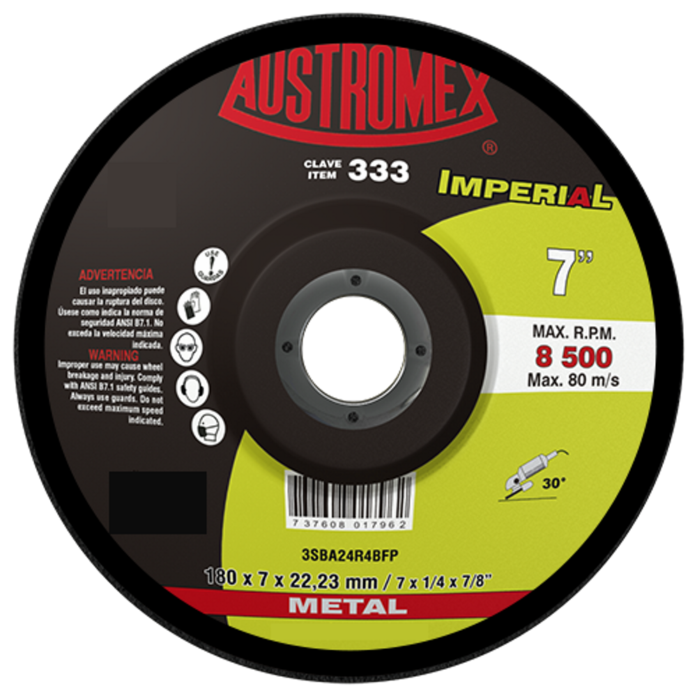 AUSTROMEX - 333 Disco con centro deprimido para desbaste de metal