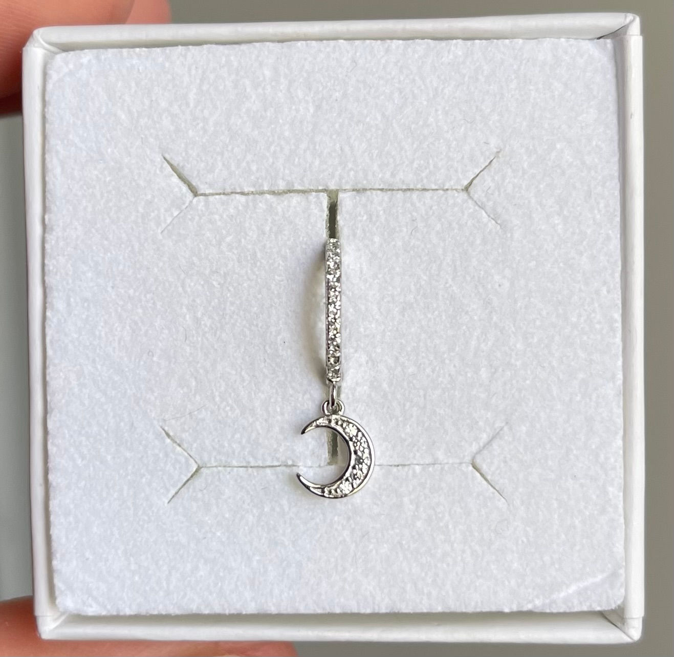 HOOPS ZIRCONI LUNA ARGENTO