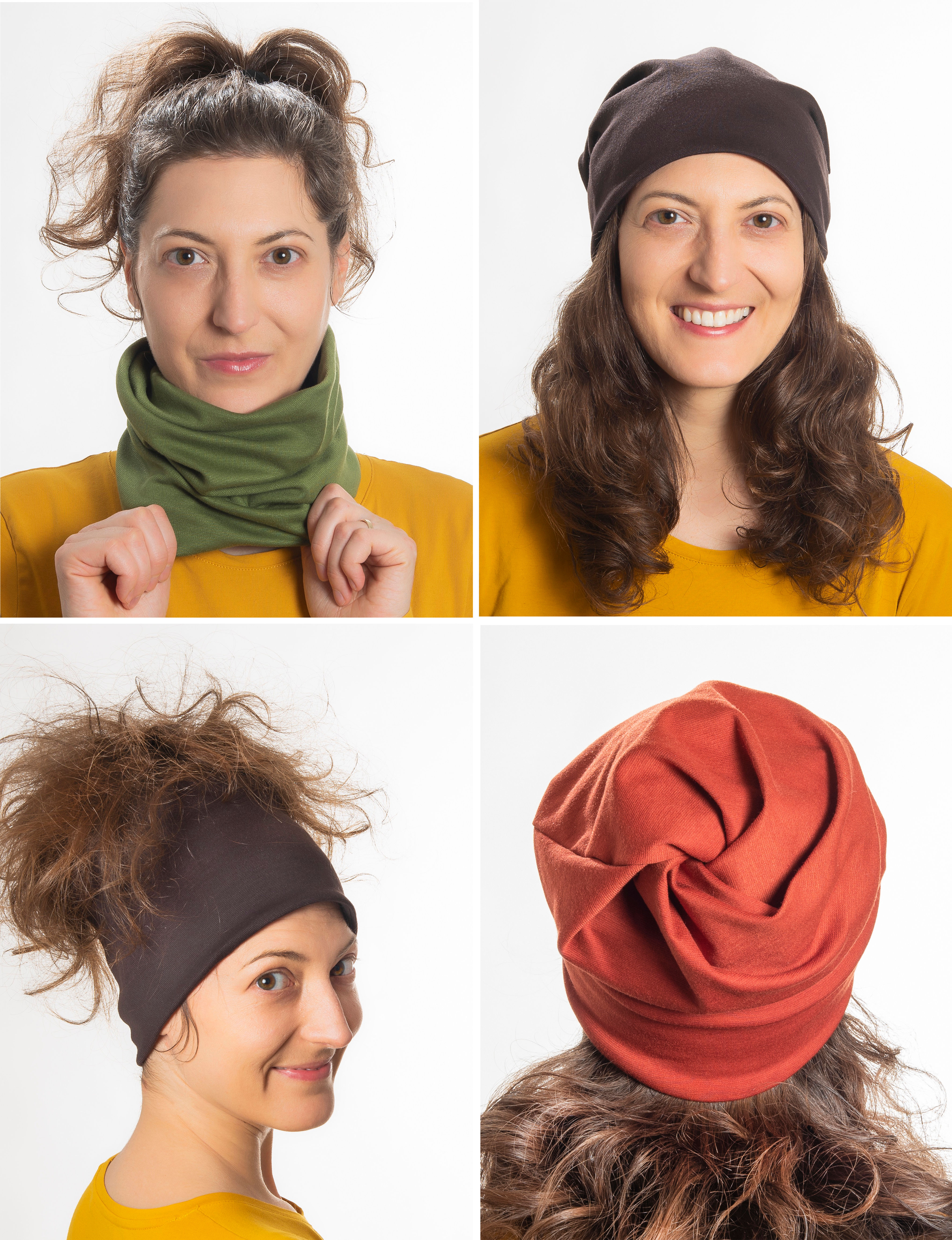Gewundener Beanie aus Bambus-Jersey