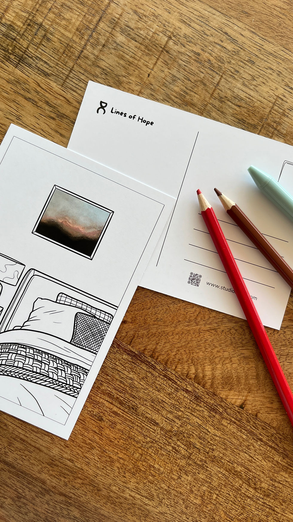 Miniature : Carte Postale à Colorier - Lines of Hope dans la chambre