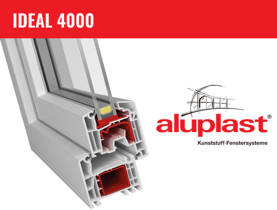 алупласт, идеал 4000, pvc профил в разрез