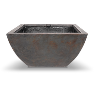27-inch gray slate square fountain bowl designed for filtering up to 1,500 gallon ponds