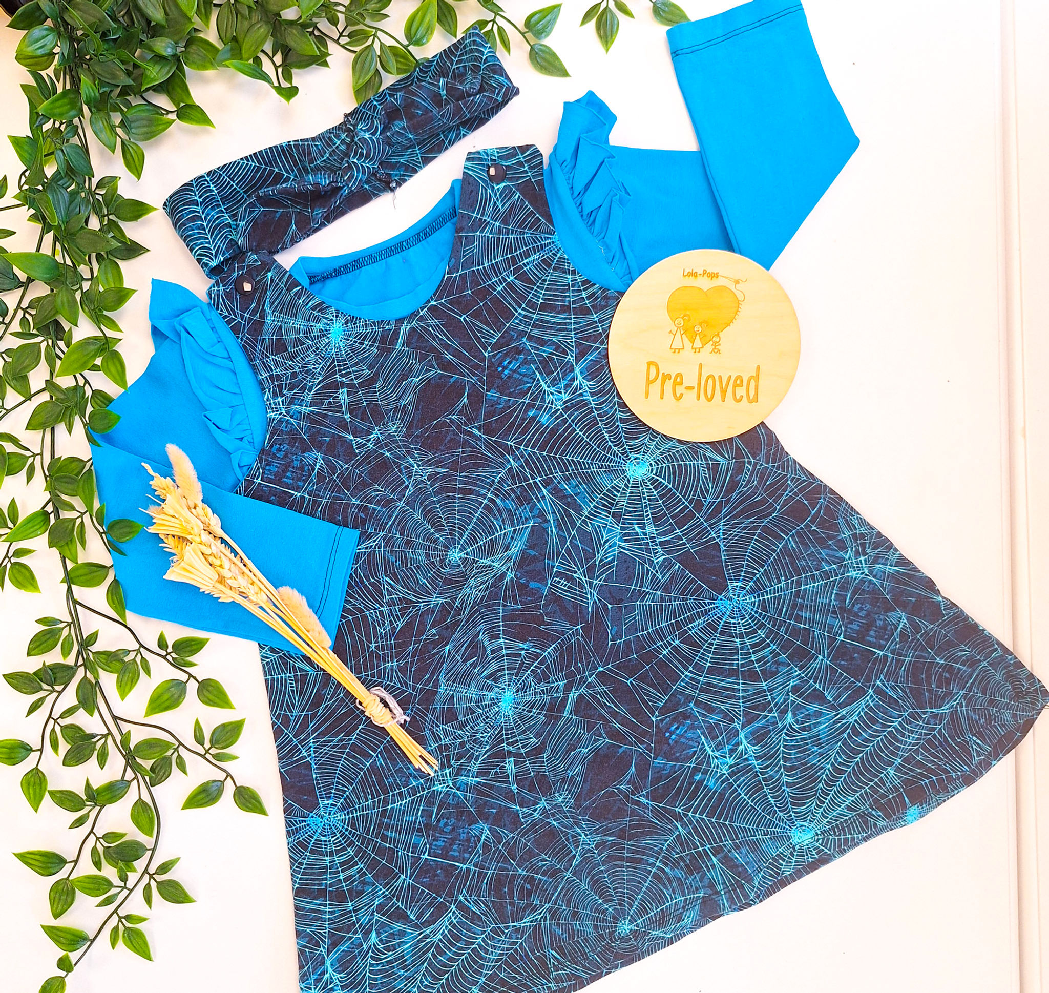 3-4y Spiderweb Romper Dress Set