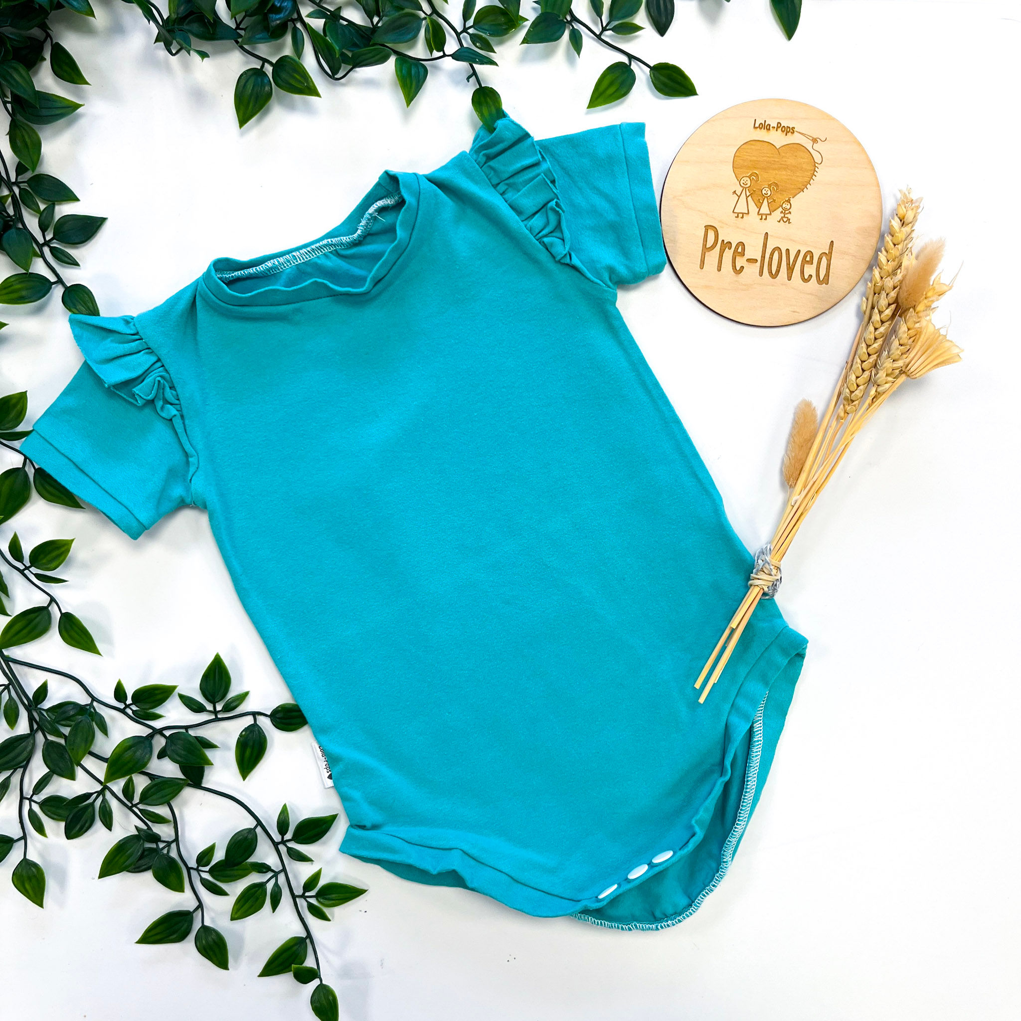1-2y Duck egg Frilly Vest