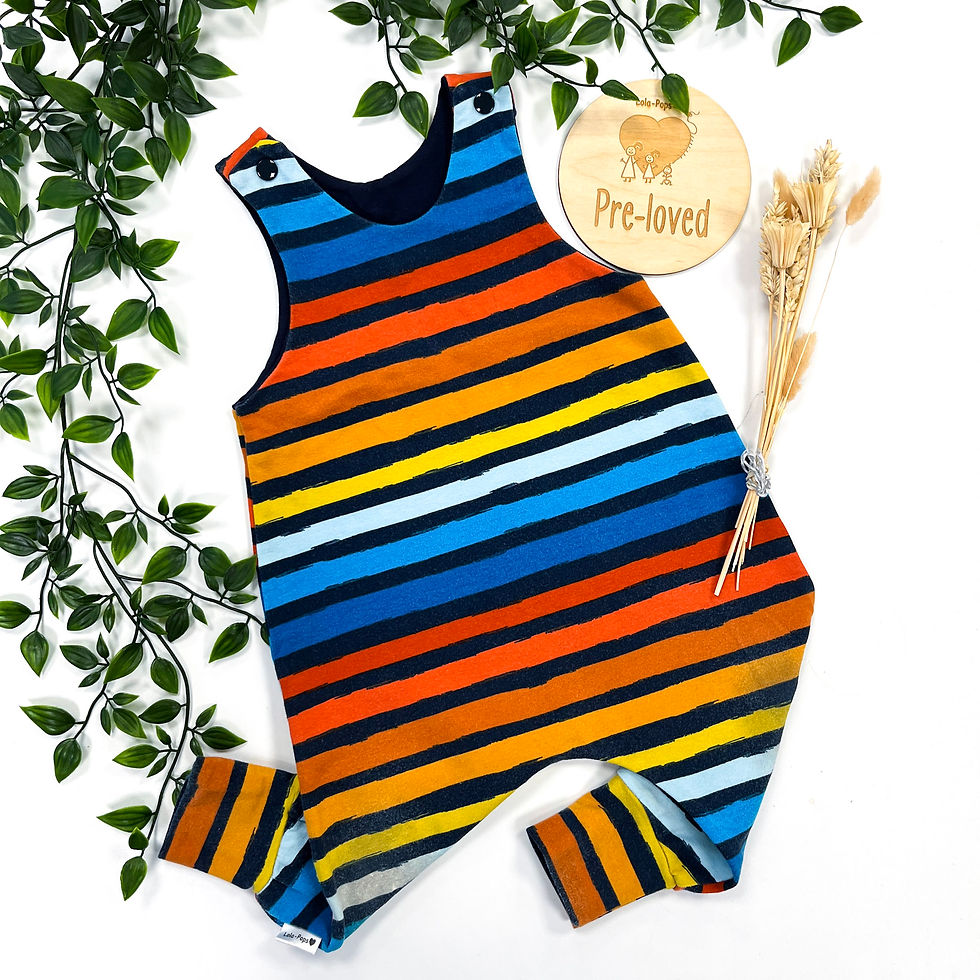 Thumbnail: 6-12m Rainbow Stripe Romper