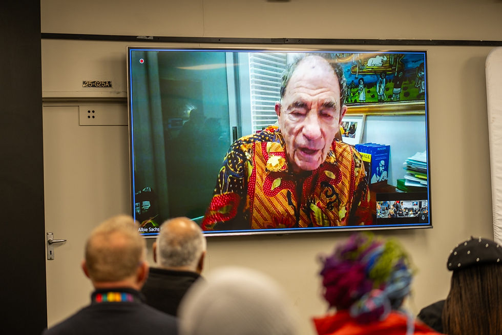 Albie Sachs, activist writer and former judge of the Constitutional Court of South Africa, joined the symposium online.