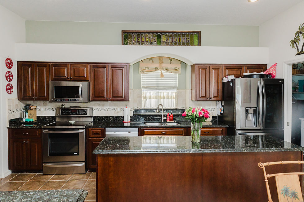 Bright modern kitchen interior real estate photography