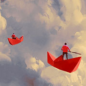 Bateaux de papier dans les nuages