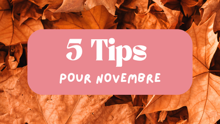 5 tips pour Novembre