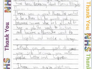 Year 2's letters to the NHS