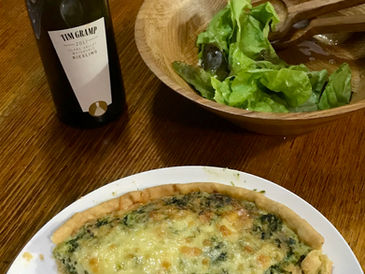 A foraged quiche for dinner