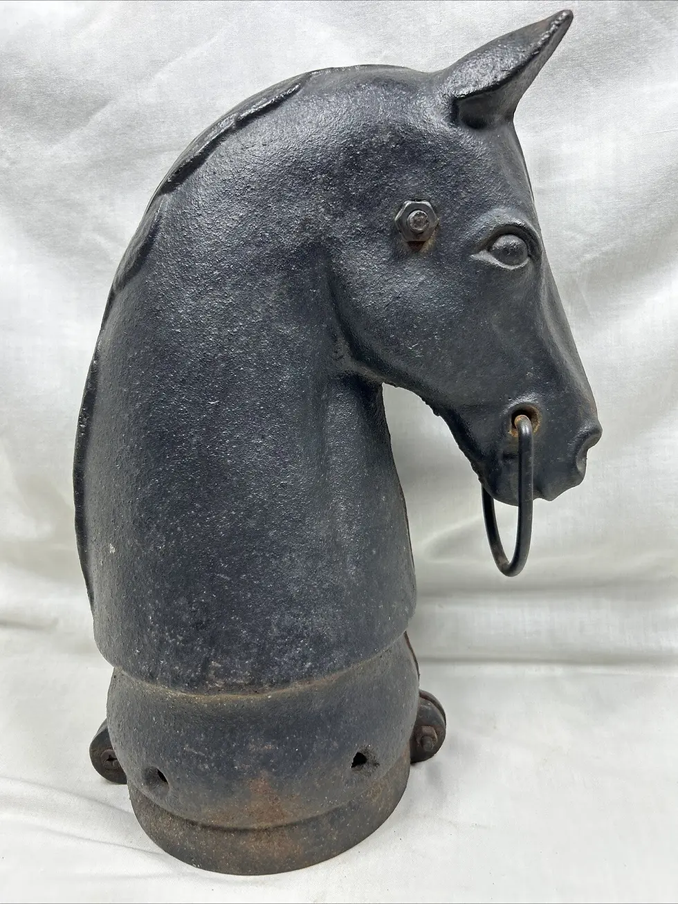 Thumbnail: Antique Cast Iron Decorative Horse Head Hitching Post