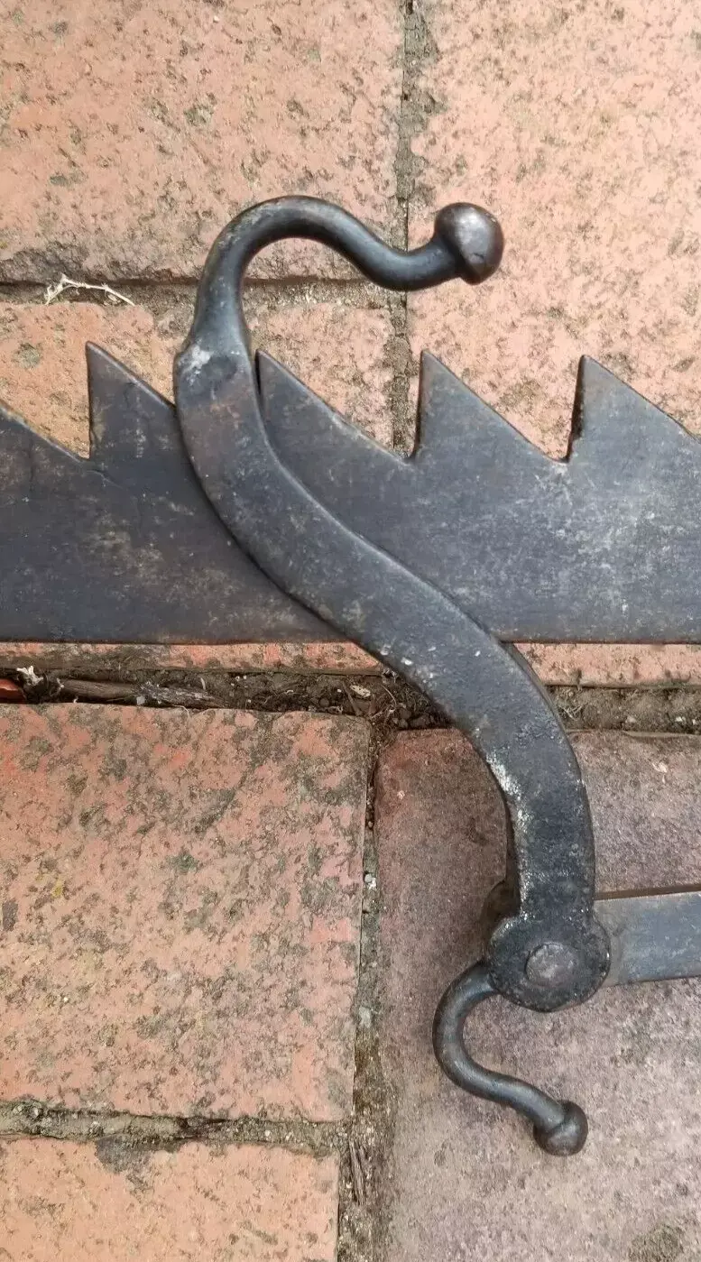 Thumbnail: Antique Wrought Iron Trammel Hearth Pot Holder