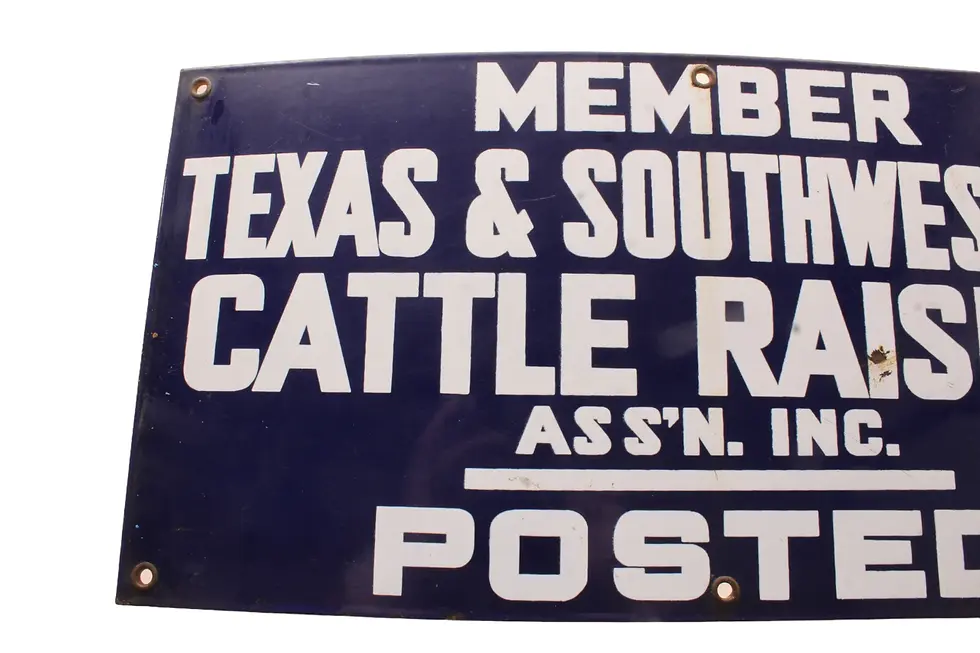 Thumbnail: Antique Texas & Southwestern Cattle Raisers Posted Porcelain Advertising Sign