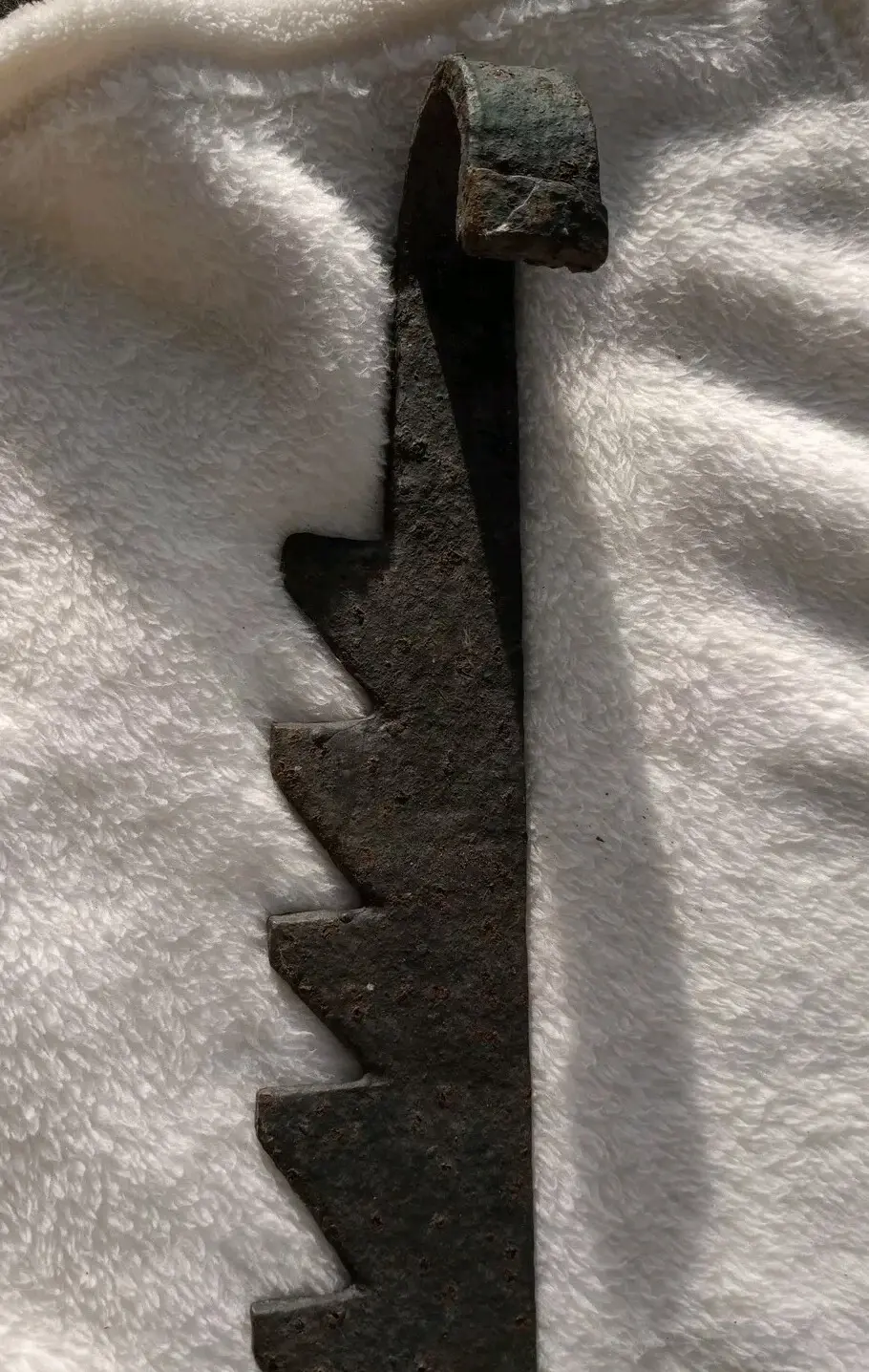 Thumbnail: English Circa 1850 - Sawtooth Trammel Hanging Rack Open Fire Hand Forged