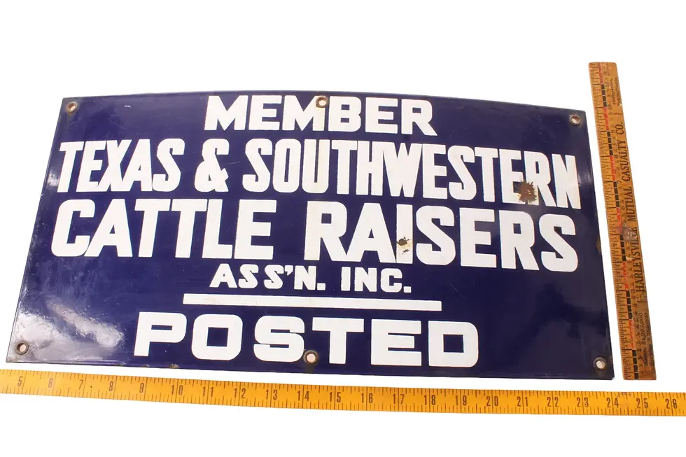 Thumbnail: Antique Texas & Southwestern Cattle Raisers Posted Porcelain Advertising Sign