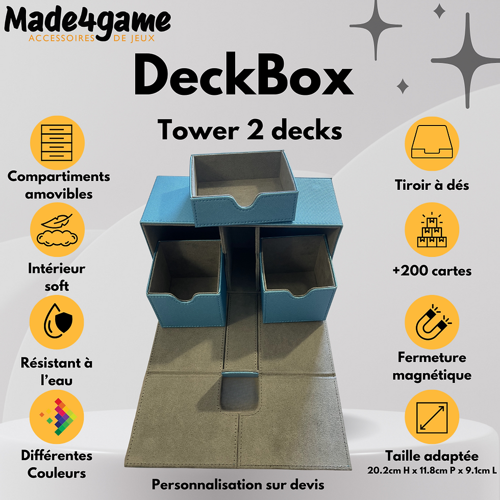 Miniature : DeckBox triple compartiments - 2x100 cartes et tiroir de rangement