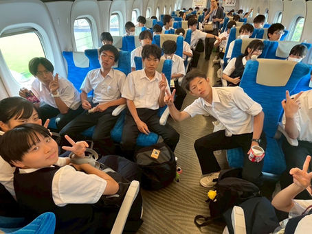 新幹線車内で