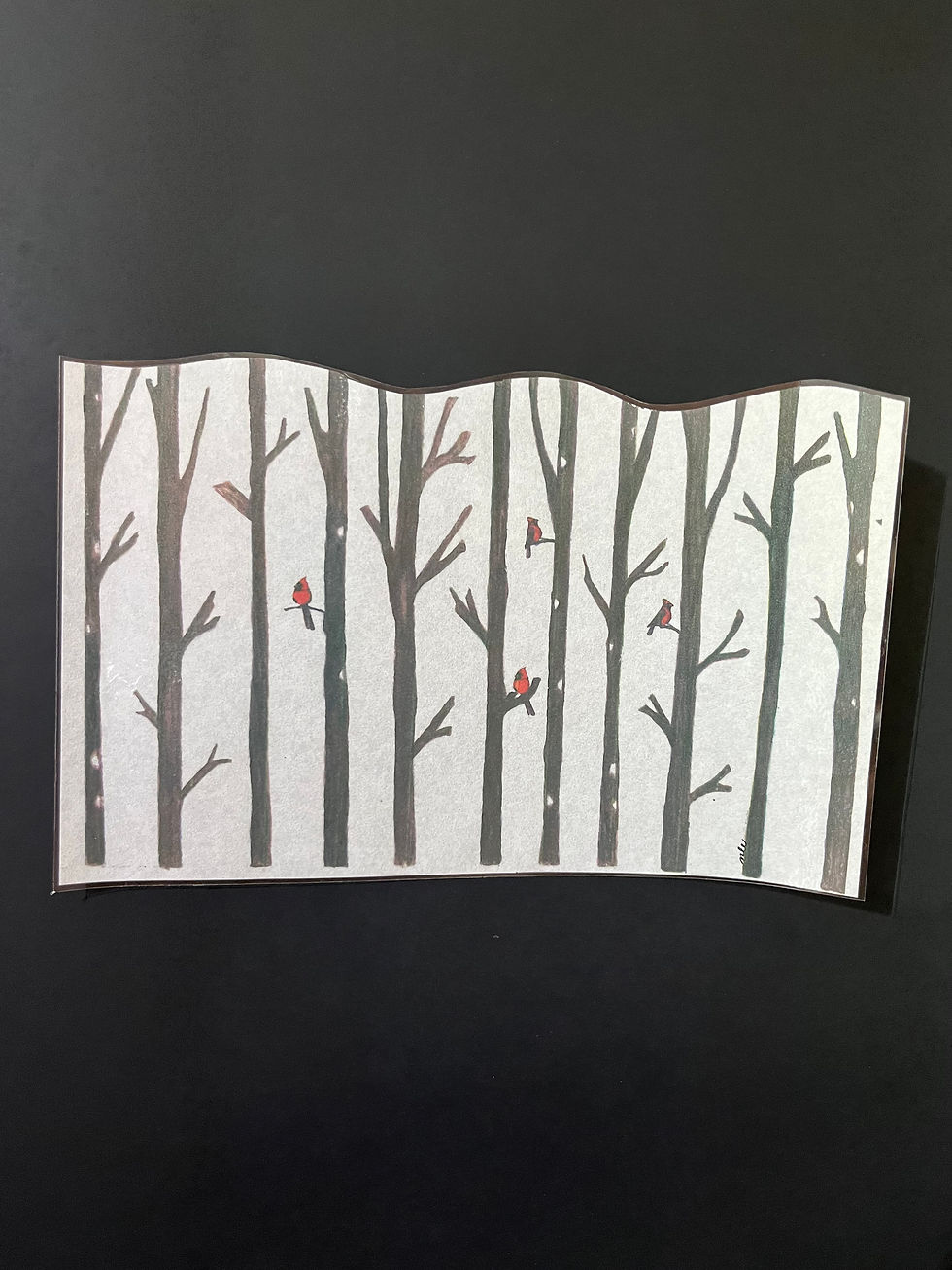 Thumbnail: Cardinals sitting on branch in woods