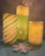 snowflakes on a flameless candle