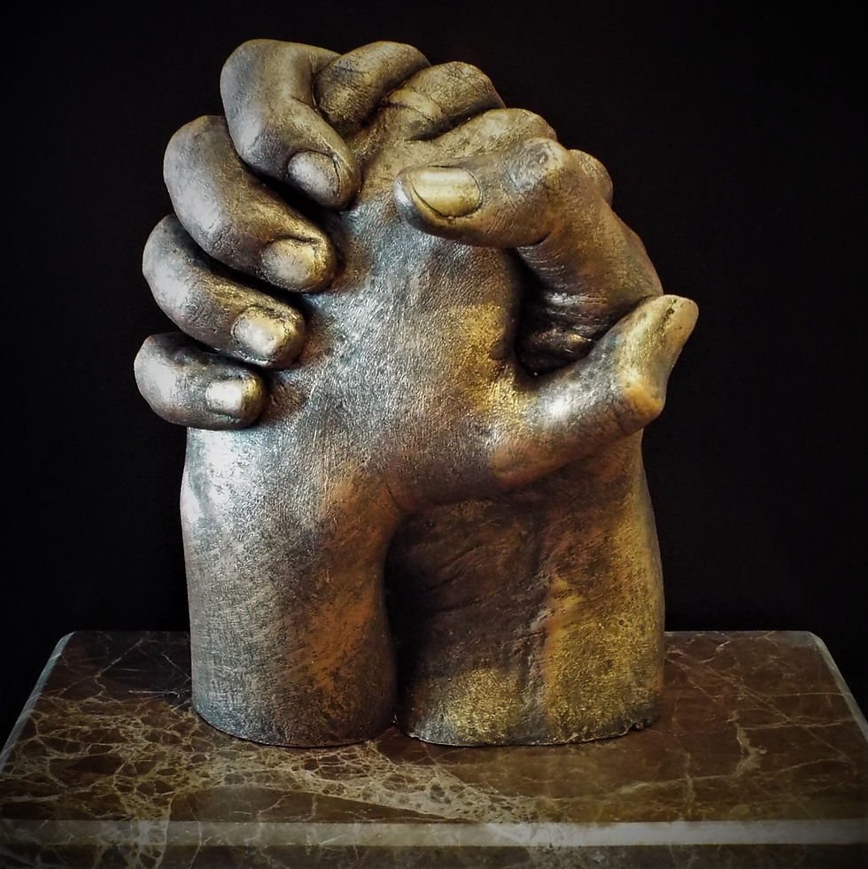 Anniversary clasping hands