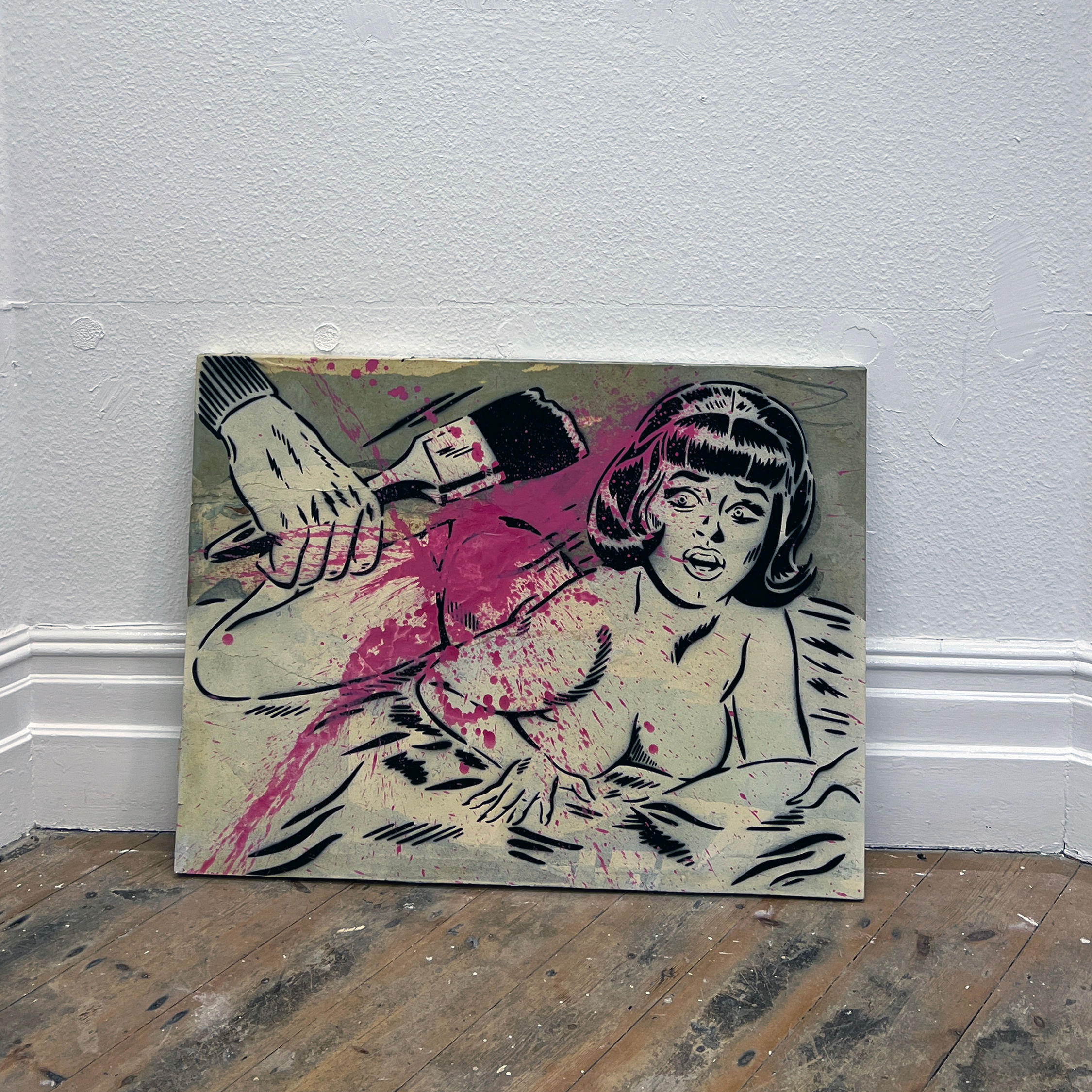 SPANKED PINK 40" X 30"