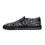 Thumbnail: Heather Black Peace Leopard Print Men's Rubber Slip On Shoes