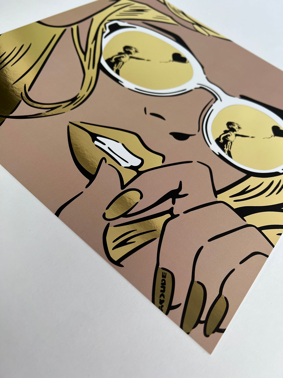 Miniaturbild: BANKSY REFLECTIONS GOLD FOIL PRINT 30 x 30 CM