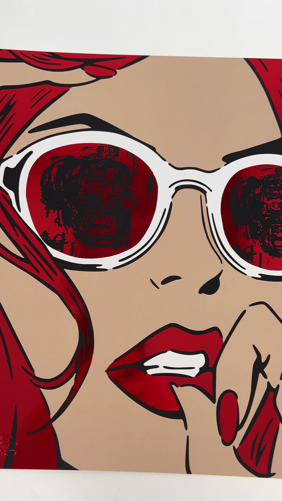 Miniaturbild: BASQUIAT REFLECTIONS RED FOIL PRINT 30 x 30 CM