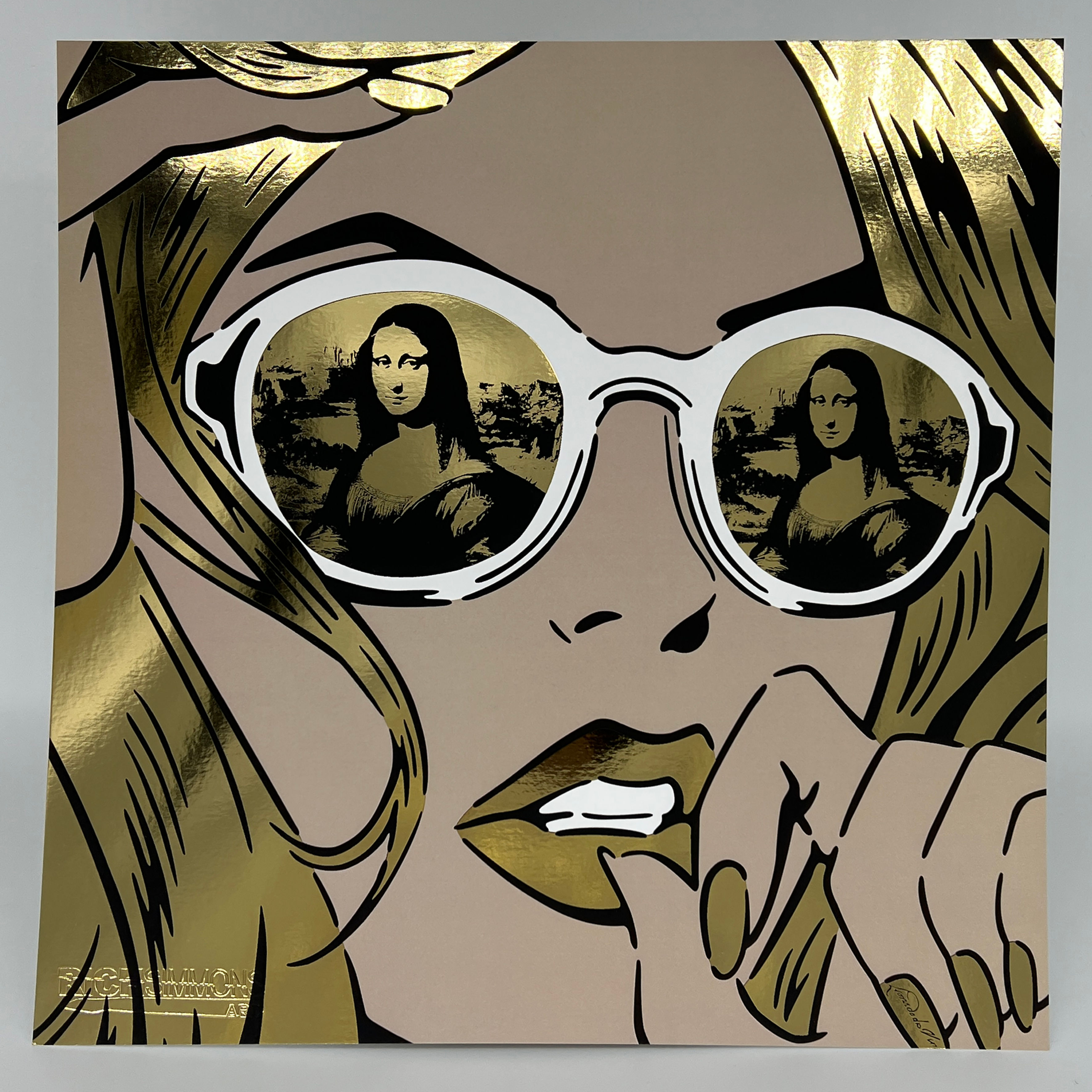 DA VINCI REFLECTIONS GOLD FOIL PRINT 30 x 30 CM
