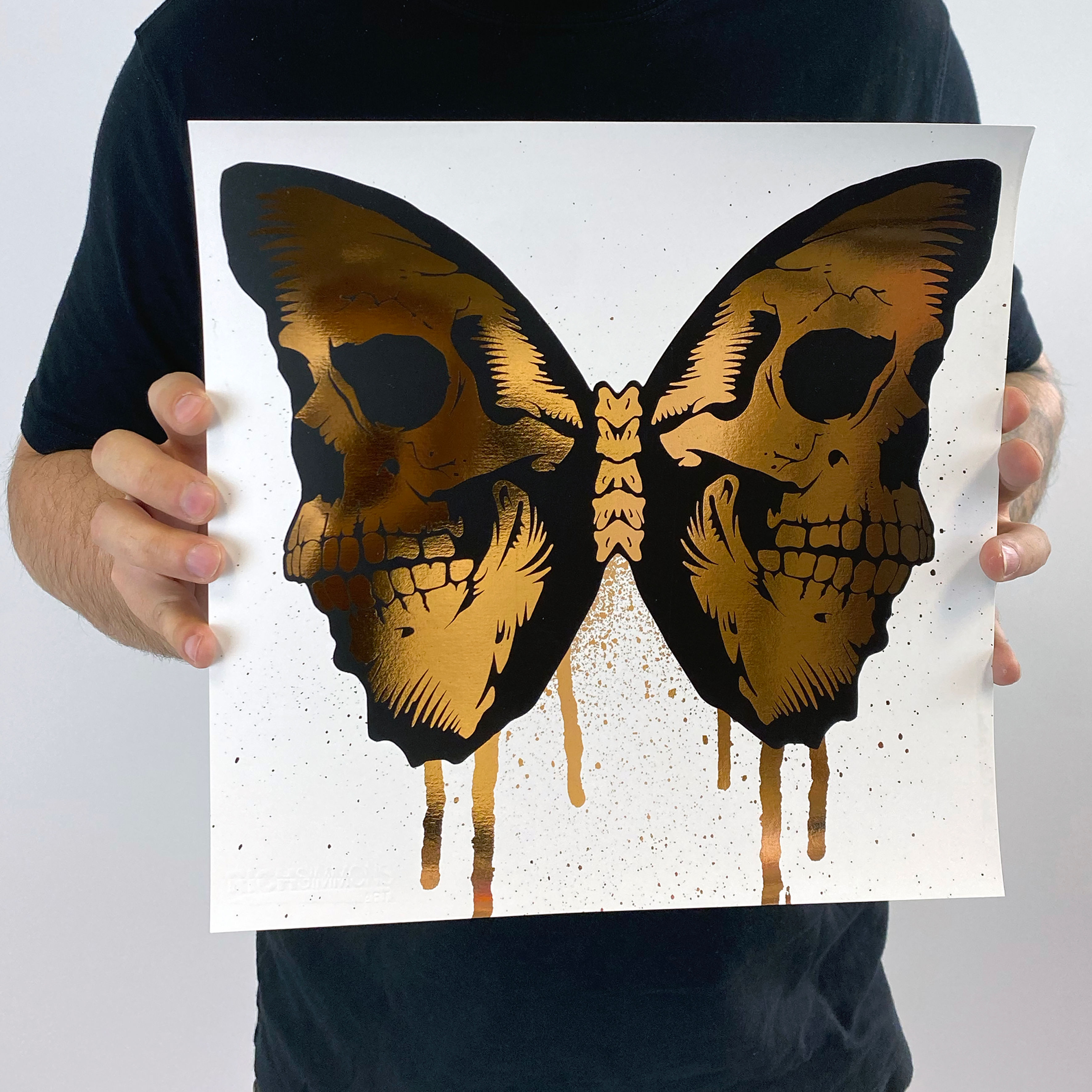 스 컬러 플라이 로즈 골드 호일 프린트 29.7 x 29.7 CM