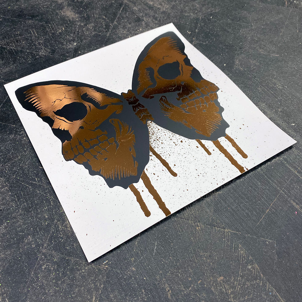 Miniaturbild: SKULLERFLY ROSE GOLD FOIL PRINT 29,7 x 29,7 cm