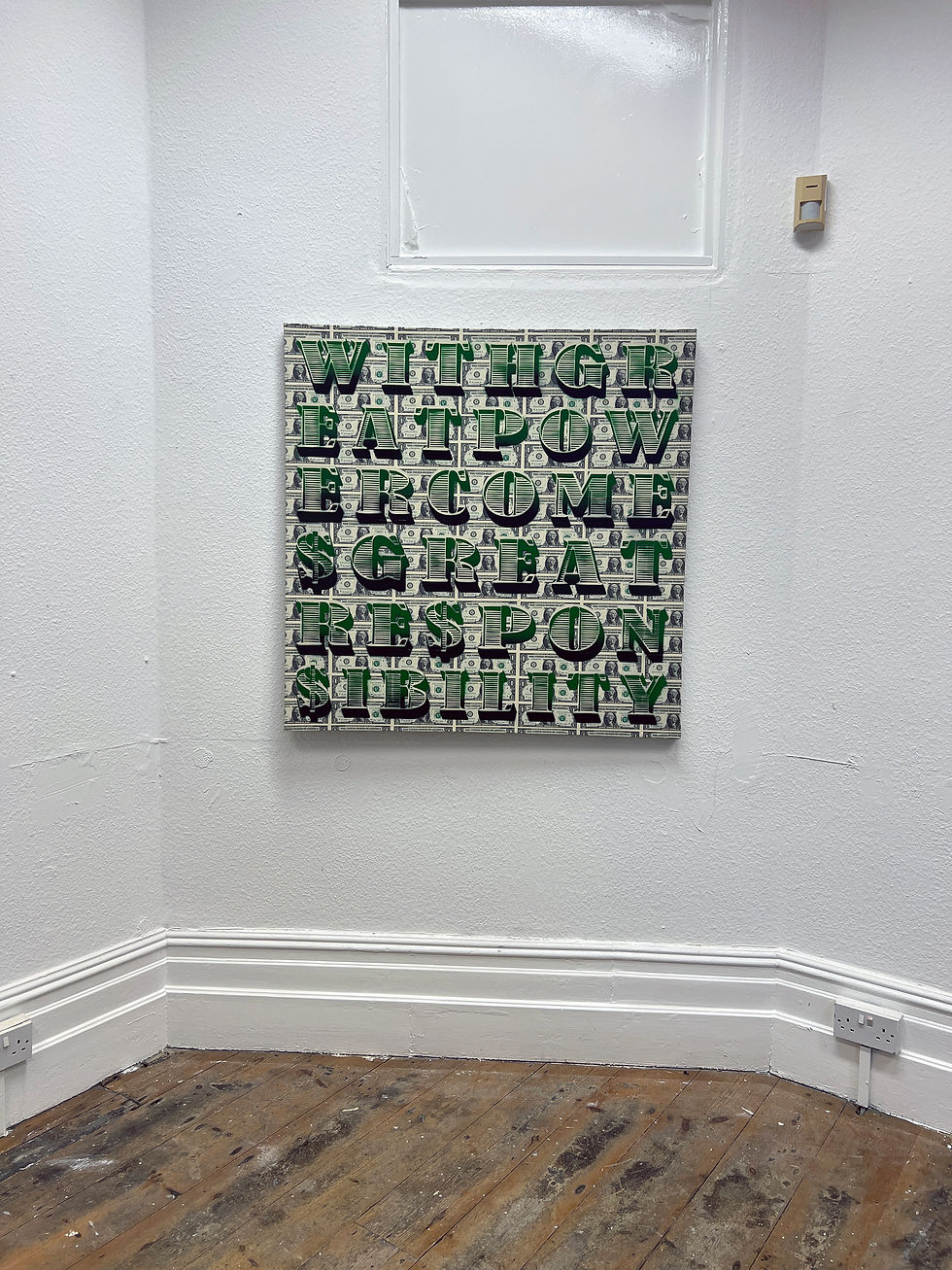Miniaturbild: WITH GREAT POWER DOLLAR 40" X 40"